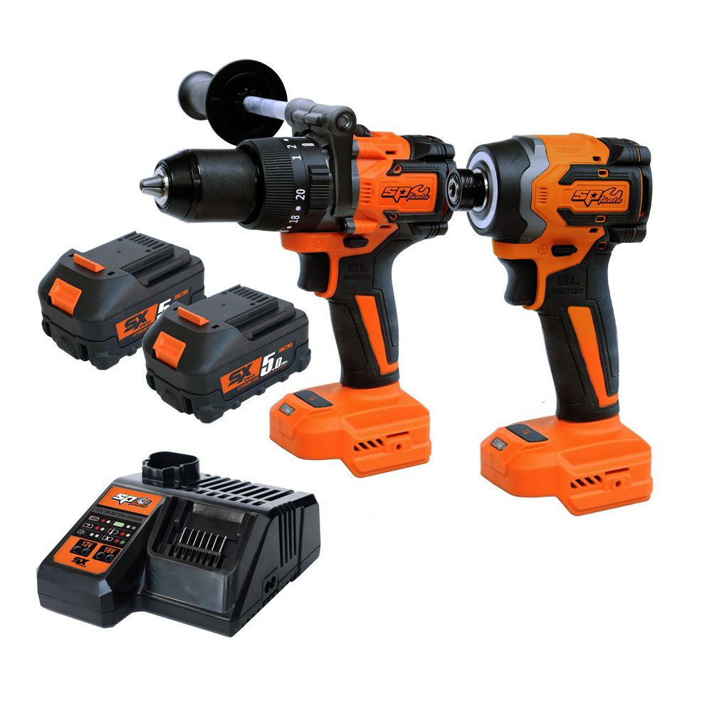 SP Tools SX Drive 2x5.0Ah 18v Workshop Brushless Combo Kit SP83192