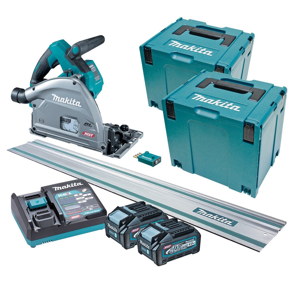 Makita 40V Max Brushless 165mm (6-1/2") Plunge Cut Saw Kit With Guide Rail SP001GM201T