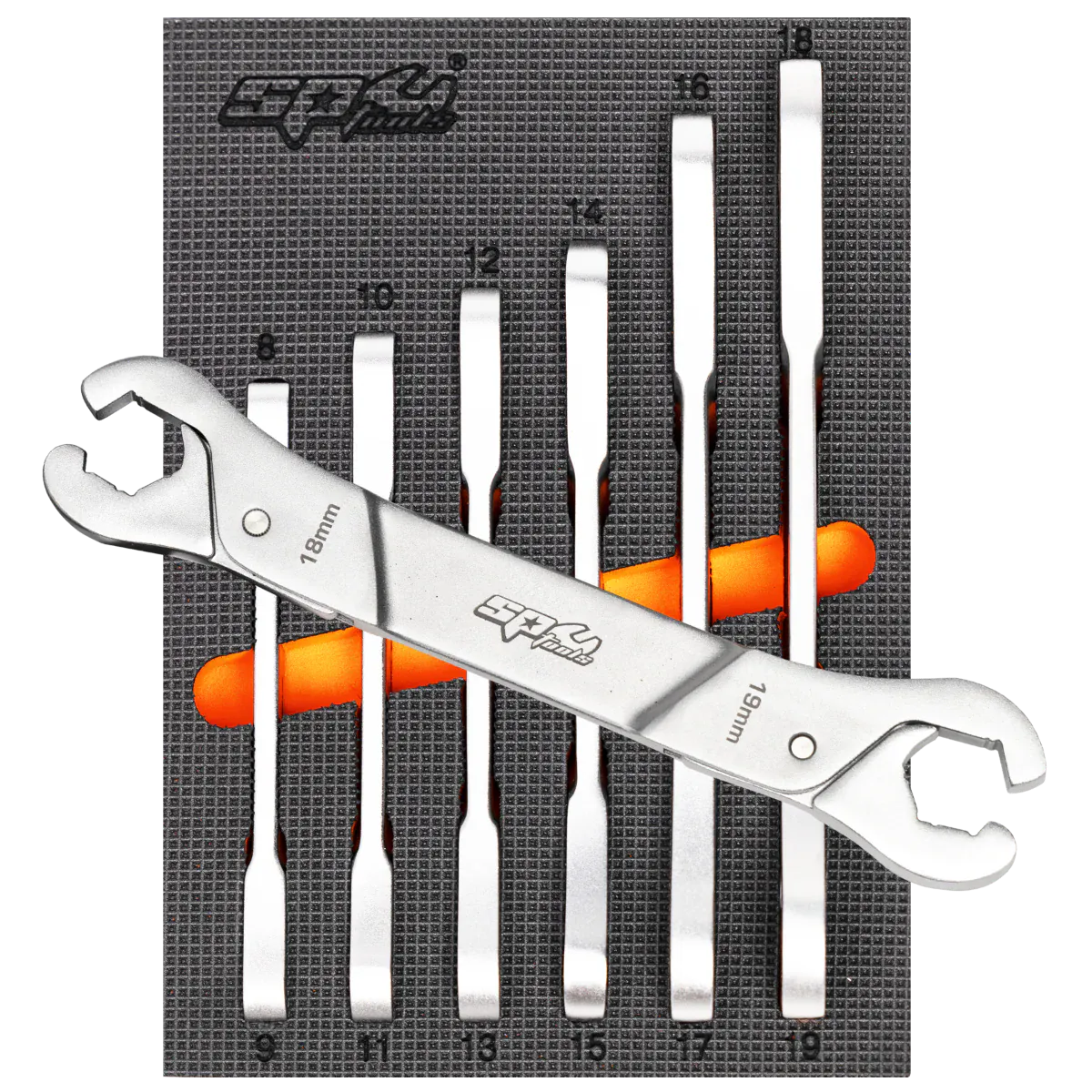 SP Tools 6Pce Metric and SAE Ratcheting Flare Nut Spanner Set SP10046
