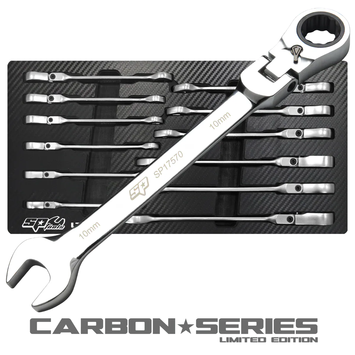 SP Tools 12Pce Flex Head Gear Drive ROE Reversible Quad Drive Metric Spanner Set SP19112X