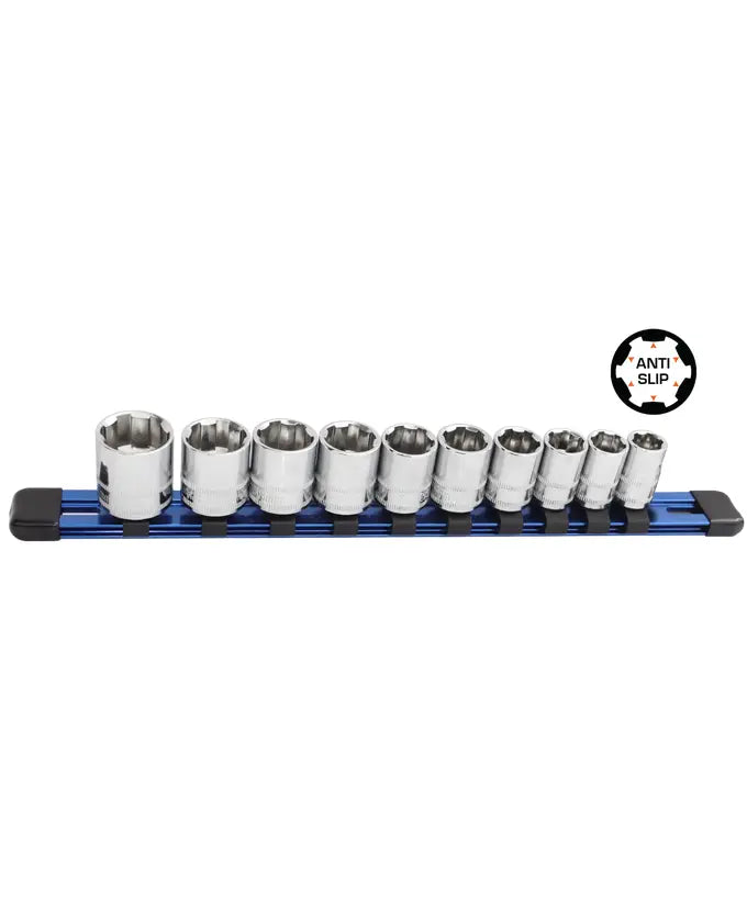 SP Tools 10Pce Metric 3/8"Dr Xtreme Grip Socket Rail Set SP33024