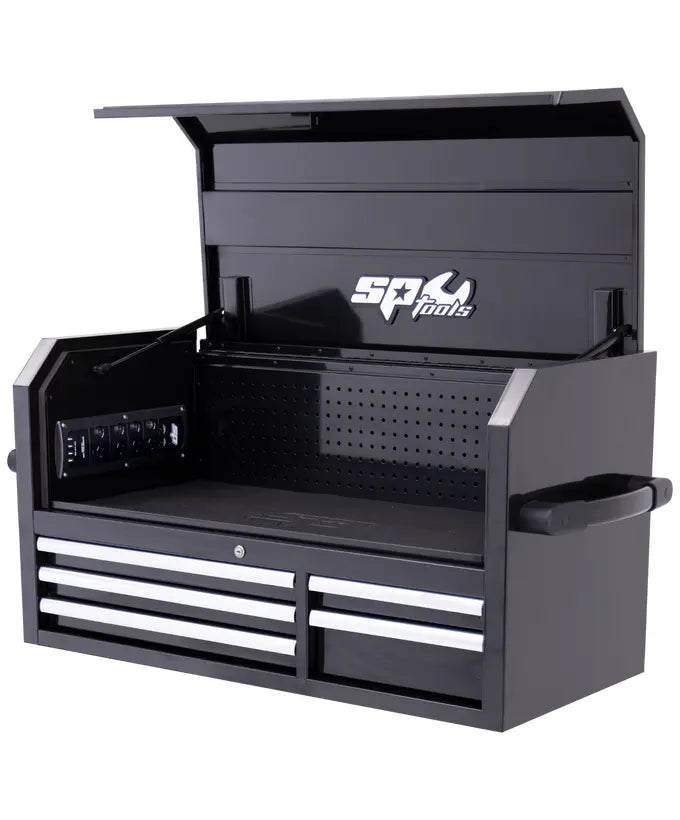 *Scratch N Dent* SP Tools Sumo Series Power Hutch Tool Box - 5 Drawer - Black/Chrome SP40620