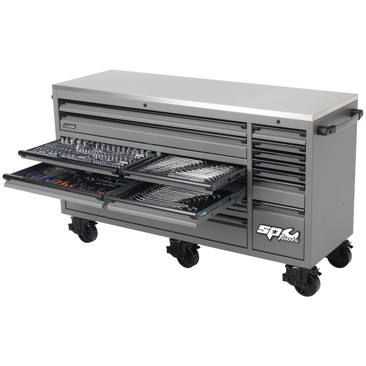 SP Tools 73" USA Sumo Series Roller Cabinet 465Pce Metric and SAE Tool Kit SP50827