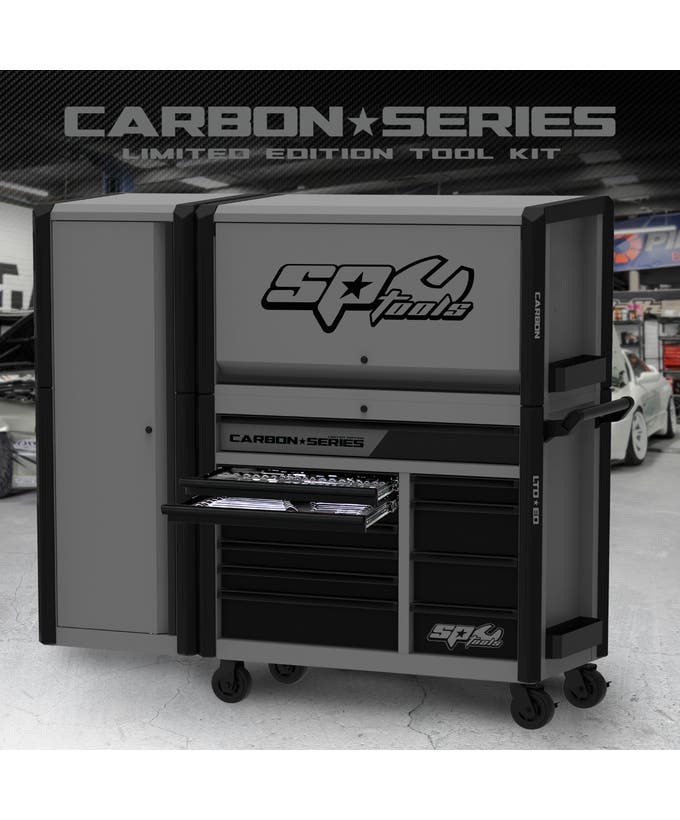 SP Tools Power Hutch Tool Kit Combo with Side Cabinet 278Pce - Metric & SAE SP59562X *Limited Edition Carbon Series*