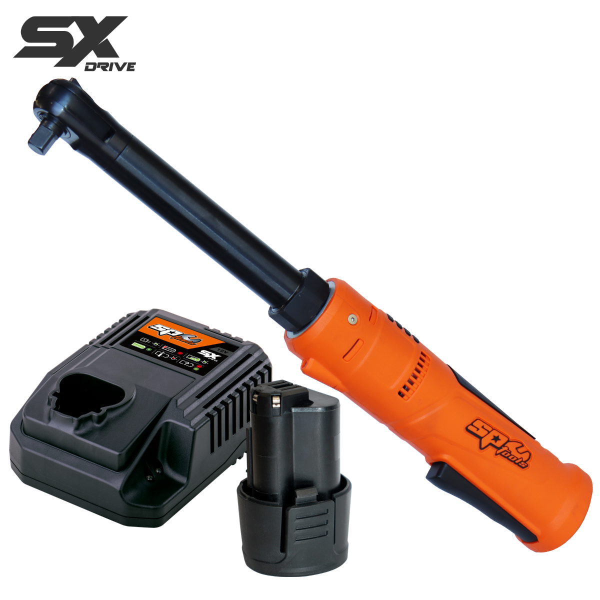 SP Tools SX Drive 2.5Ah 12v 3/8"Dr Mini Long Neck Ratchet Wrench Kit SP83616