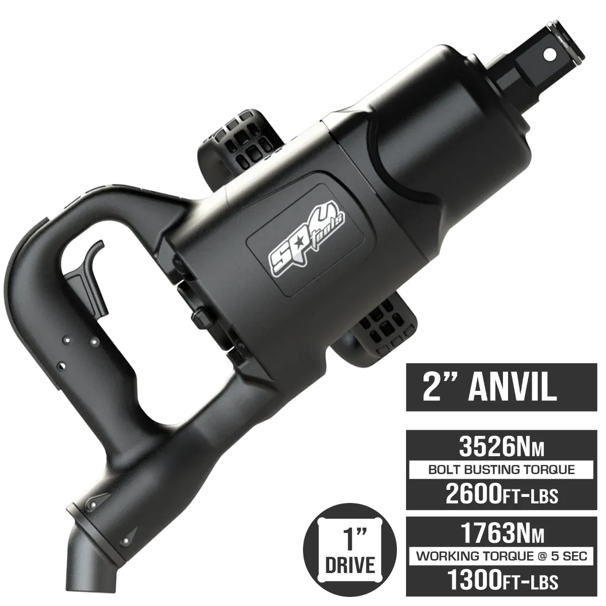 SP Tools 3526Nm 1”Dr Air Impact Wrench | 2" or 6" Anvil SP9870