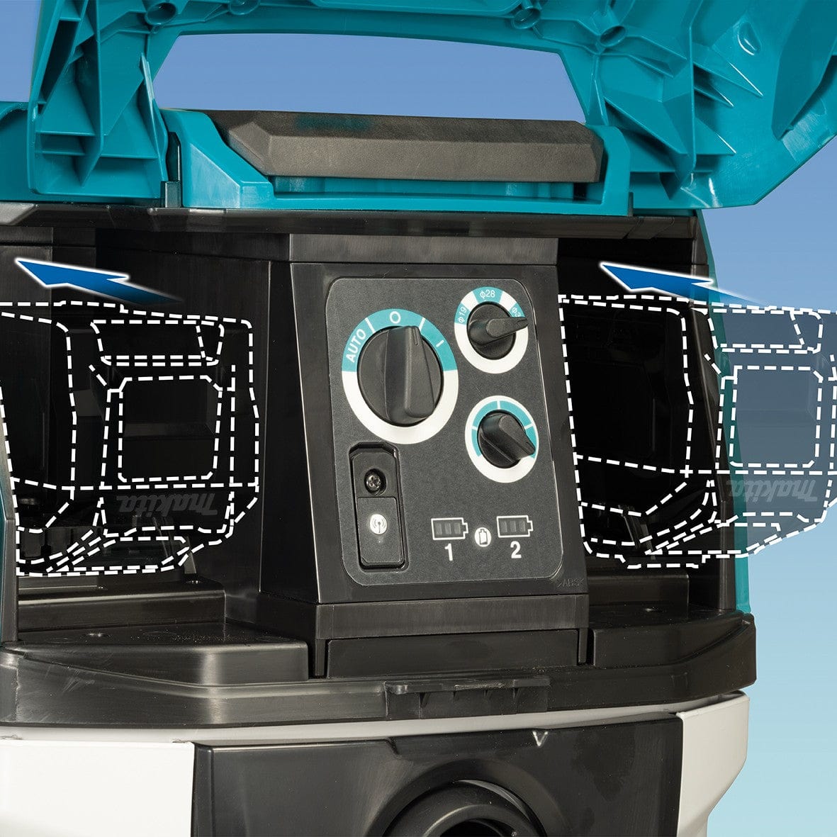 Makita 80V Max (40Vx2) Brushless AWS M Class Dust Extraction Vacuum Bare (Tool Only) VC006GMZ02