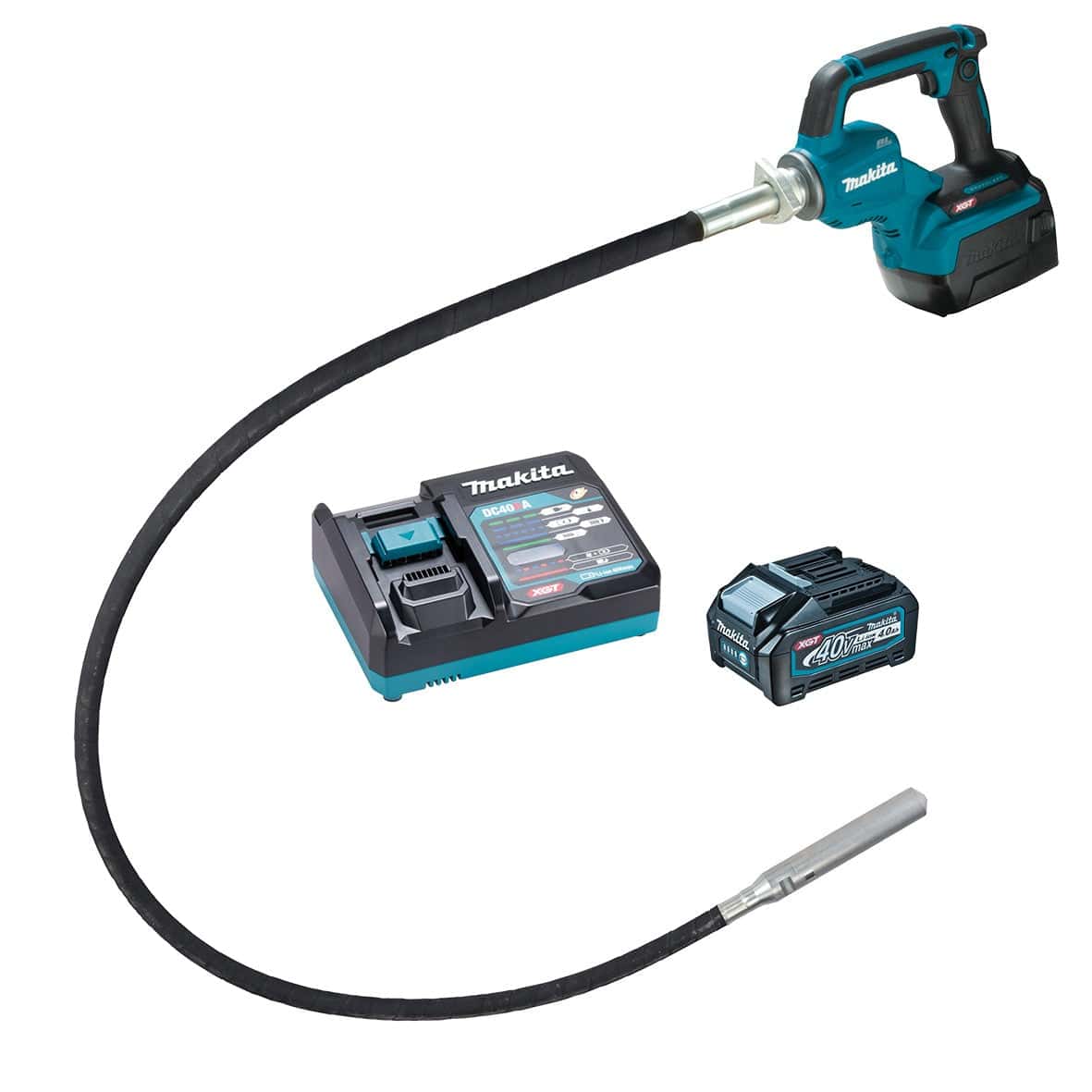 Makita 40V Max Brushless 2,400mm (38mm dia.) Concrete Vibrator Kit VR004GM102