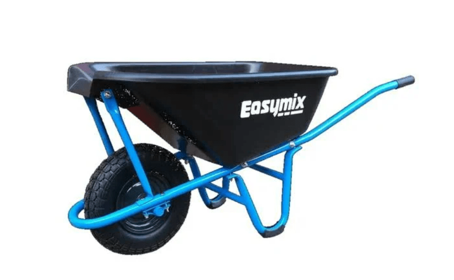 Easymix 65L Poly Tray Narrow Heavy Duty Short Handle Wheelbarrow W500P