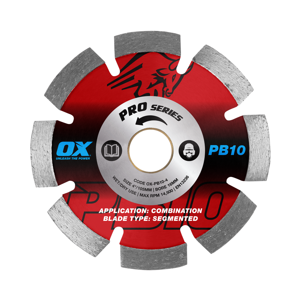 Ox Pro Abrasive Segmented Diamond Blades OX-PB10-4 / OX-PB10-4.5