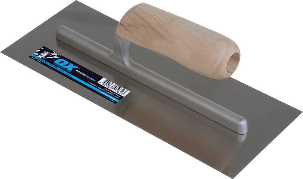 OX Trade Carbon Steel Plastering Finishing Trowel with Timber Handle OX-T017211 / OX-T017214