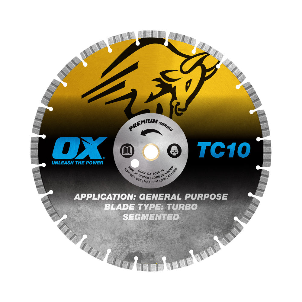 OX Premium Concrete and General 14-Inch Purpose Diamond Blade OX-TC10-14