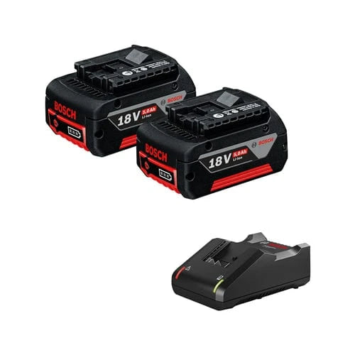 Bosch 18V 5.0AH Starter Kit 2 x GBA 5.0AH + GAL184-40 Charger (0615990M20)