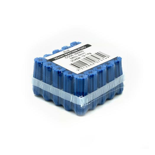 25Pce 8mm 12-14G x 25-35mm Blue Wall Plugs by Macsim