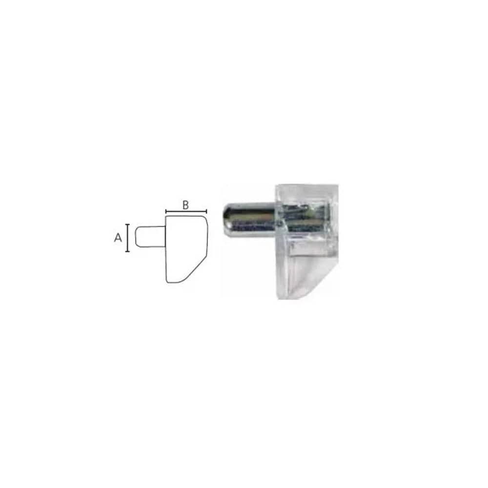 100Pce White Plastic with Metal Pin Shelf Supports suit 5mm Boring
