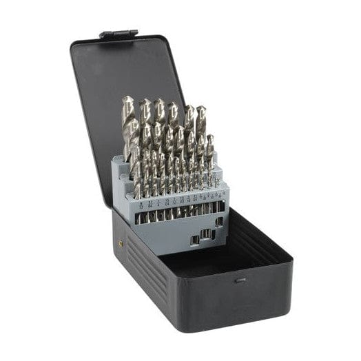 29Pce Imperial 1/16" - 1/2" HSS Bright Finish Drill Set in Metal Case 11-SBF3 by Saber