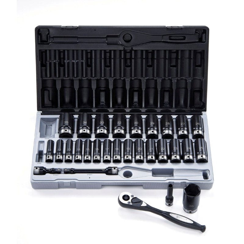 29Pce 1/2" Drive Metric Dual Action Deep Impact Socket Set 11242901 by Action