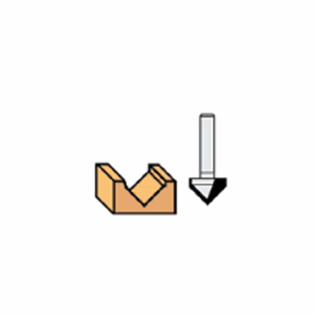 Virutex 90 Degree V-Groove / Slotting 1/4" Shank Router Bit 1140087 suit RF292R