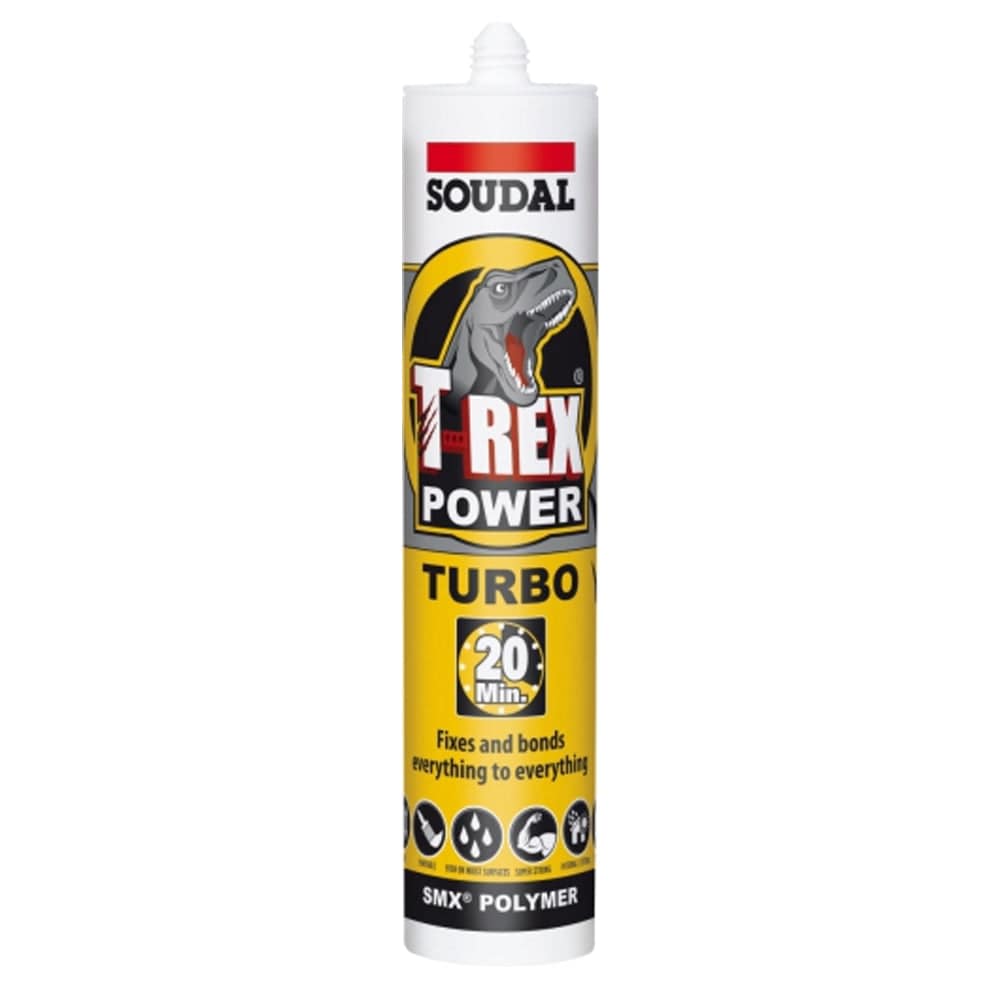 290ml Cartridge of T-Rex Power Turbo in White 128371 by Soudal