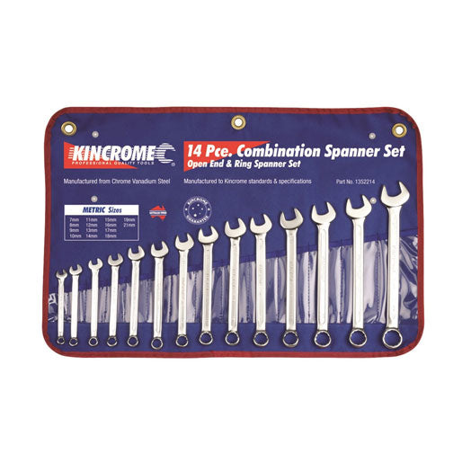 14Pce Metric Spanner Combination Set 1352214 by Kincrome