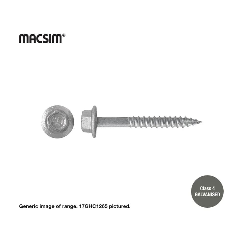 1000Pce Box of Type 17 Galvanized General Purpose Timber Screws by Macsim
