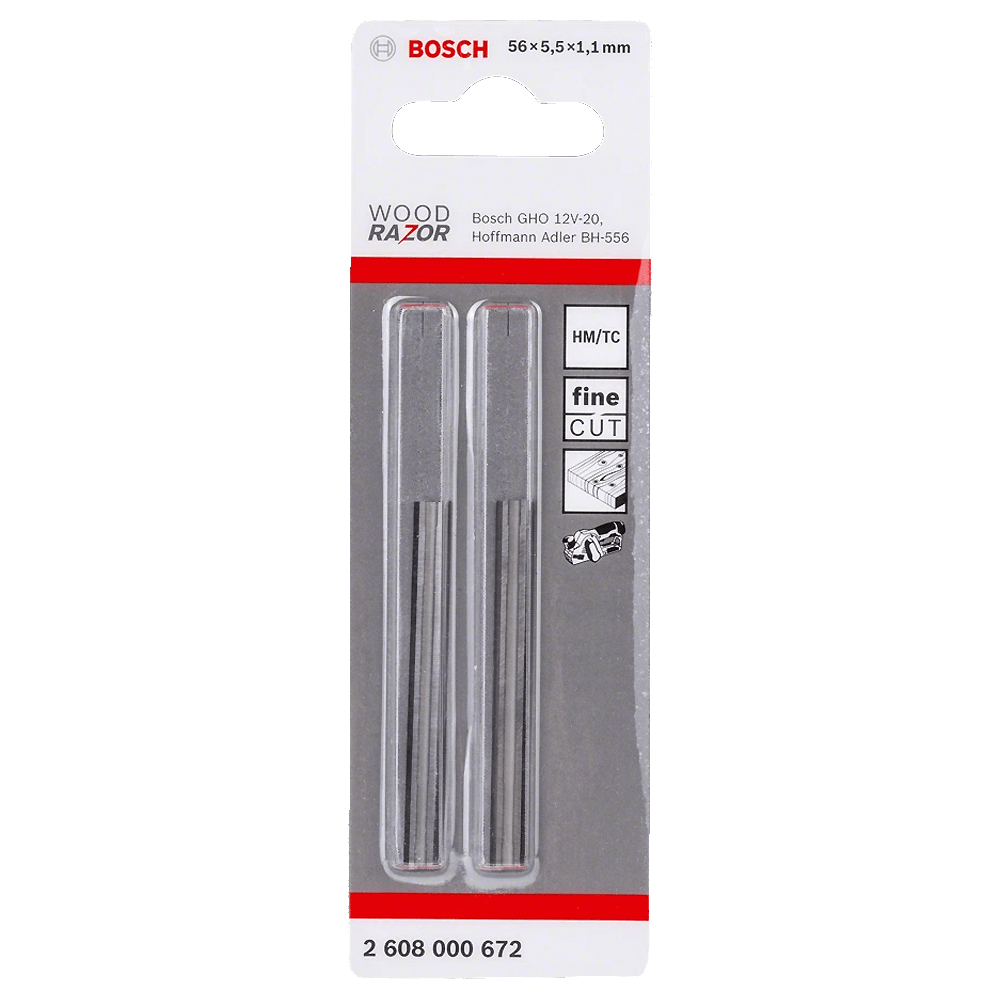 Bosch 56mm Carbide Planer Blades 2Pk 2608000672 by Bosch