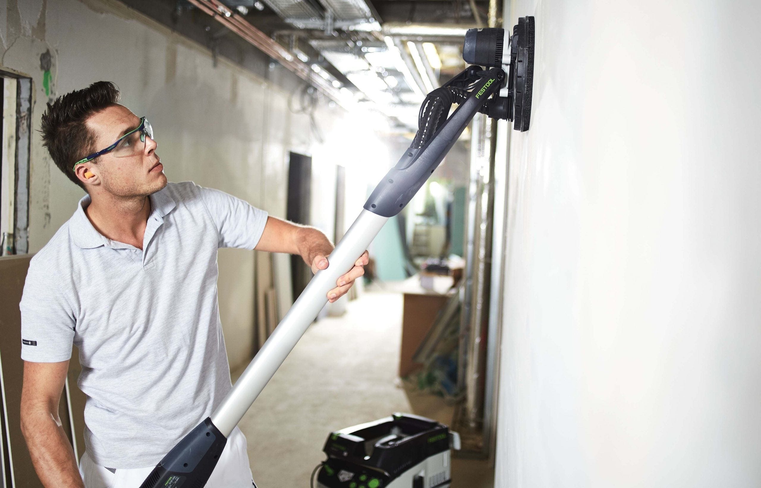225mm Planex Easy Drywall Sander with M Class Dust Extractor Set LHS E 225 CTM 36-Set 270937 By Festool