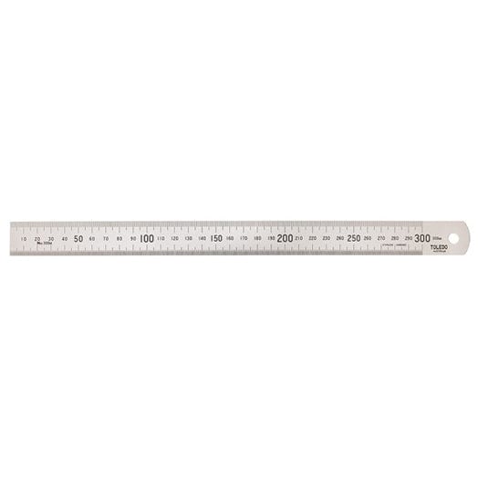 Stainless Steel Single Sided Metric Ruler (Graduations on Upper & Lower) by Toledo