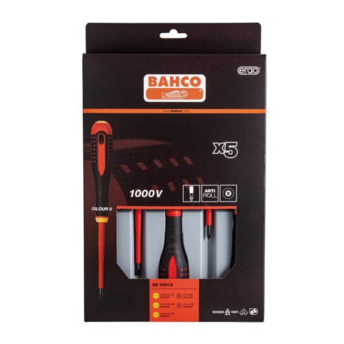 5Pce 1000V Ergo Insulated Screwdriver Set BE-9881S by Bahco