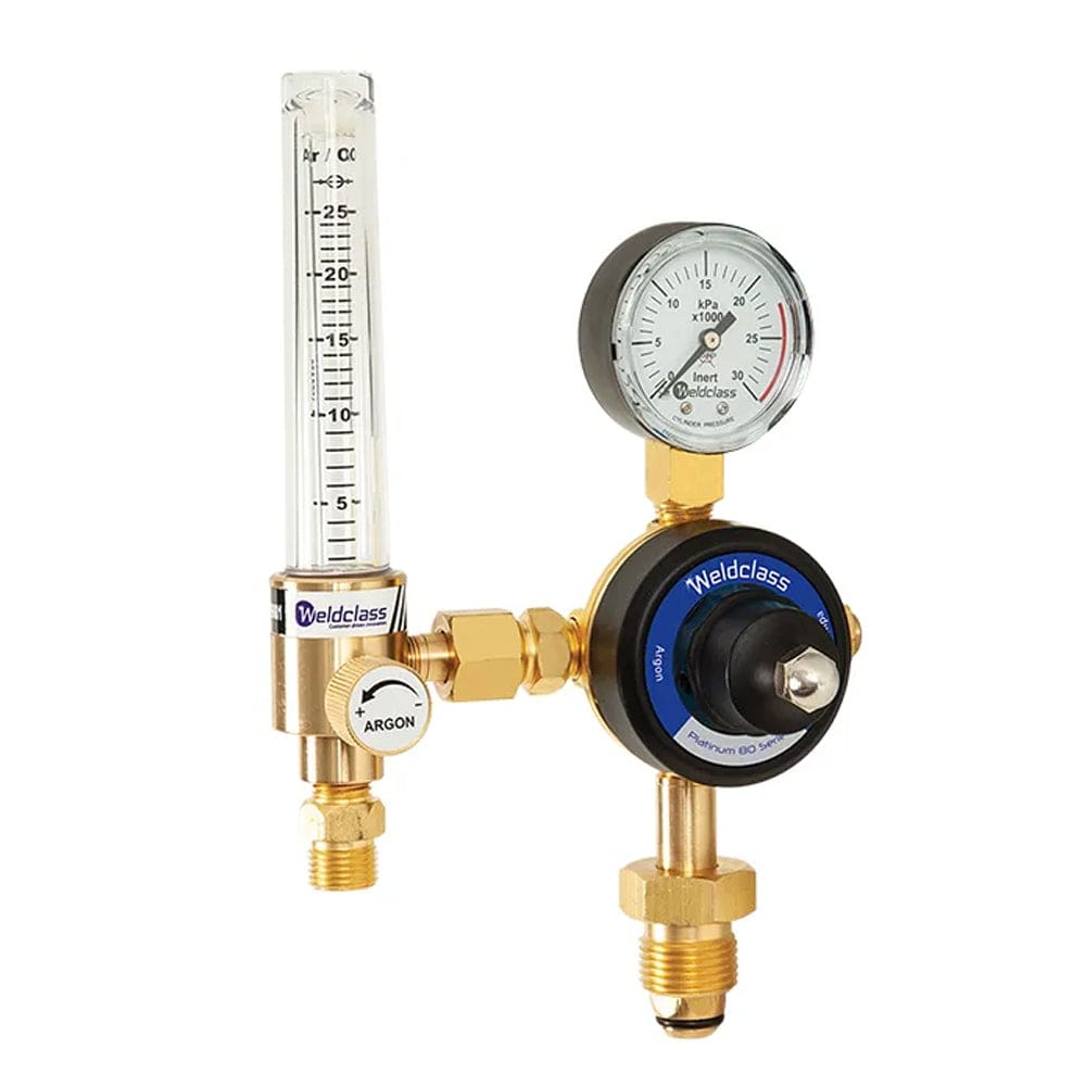 Argon Platinum Series 0-25L/min Gas Regulator with Bobbin Flowmeter 4-ABFR25 by Weldclass