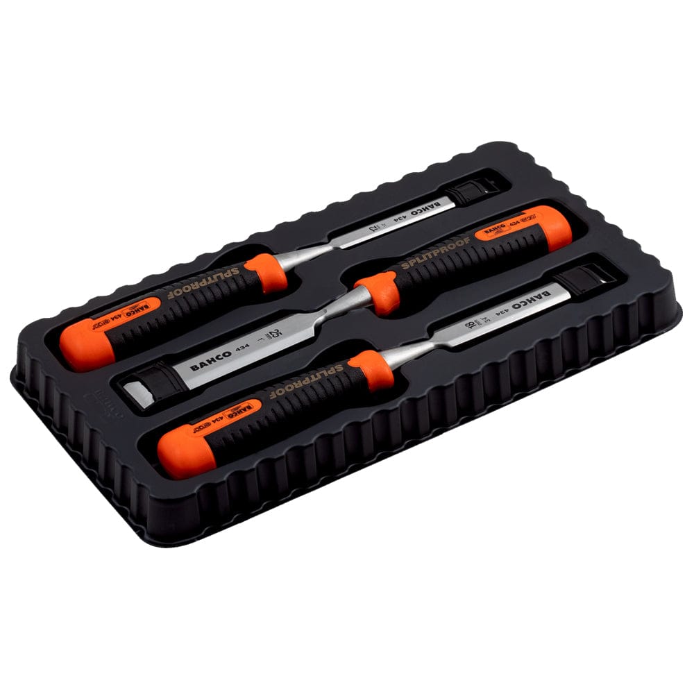 Bahco 3Pce ERGO Splitproof Woodworking Chisel Set in Cardboard Box 434-S3-EUR