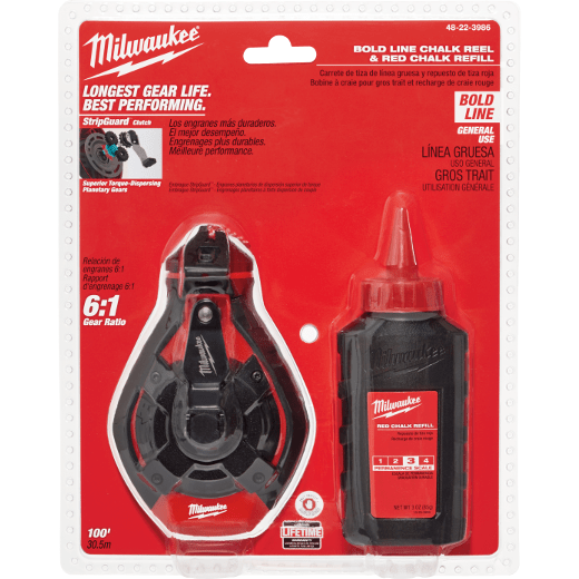 Milwaukee 30m Bold Line Kit with Red Chalk 48223986