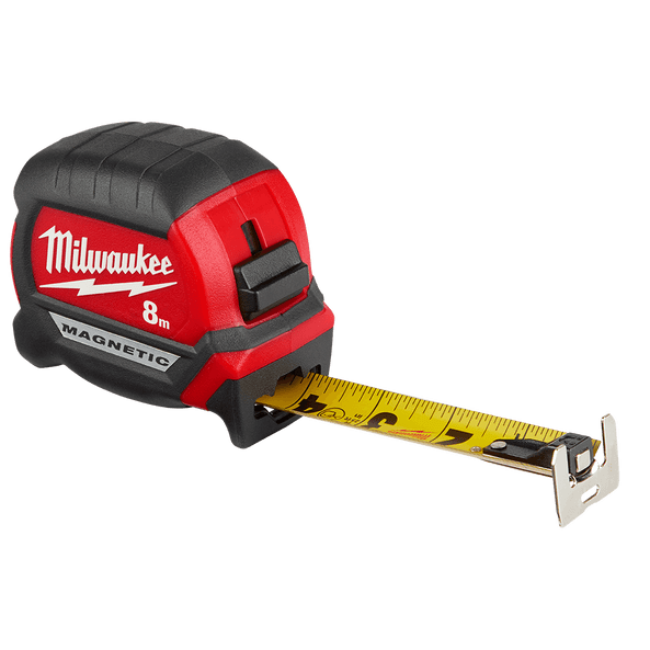 8m Compact Magnetic Tape Measure 48220508 by Milwaukee