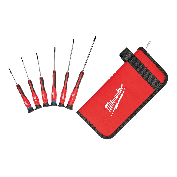 6Pce Precision Screwdriver Set With Case 48222606 by Milwaukee