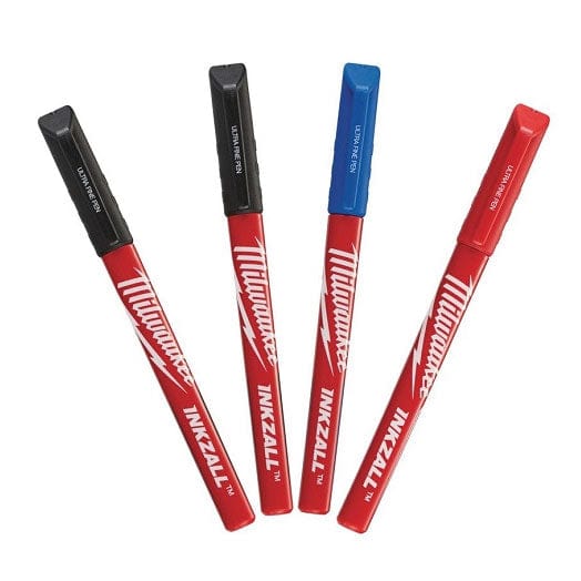 4Pce Assorted Colour Ultra Fine Tip Inkzall Markers 48223165 by Milwaukee
