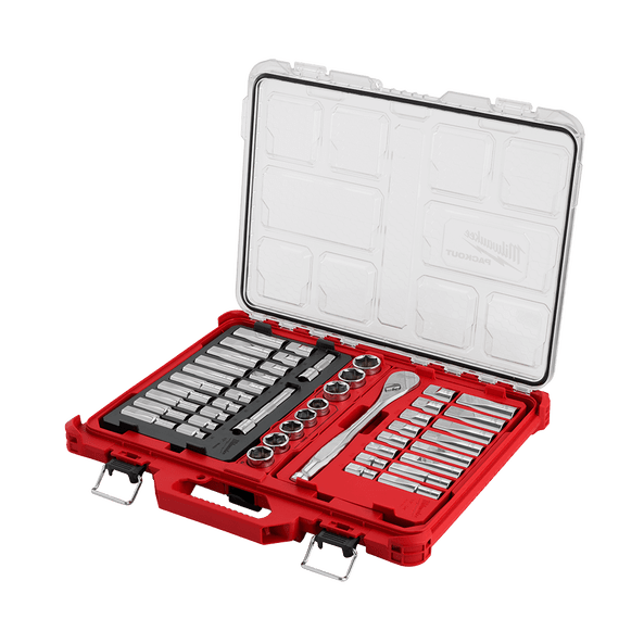 47Pce 1/2" Drive Ratchet & Socket Set With Packout™ 48229487 by Milwaukee