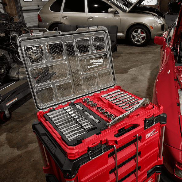 47Pce 1/2" Drive Ratchet & Socket Set With Packout™ 48229487 by Milwaukee
