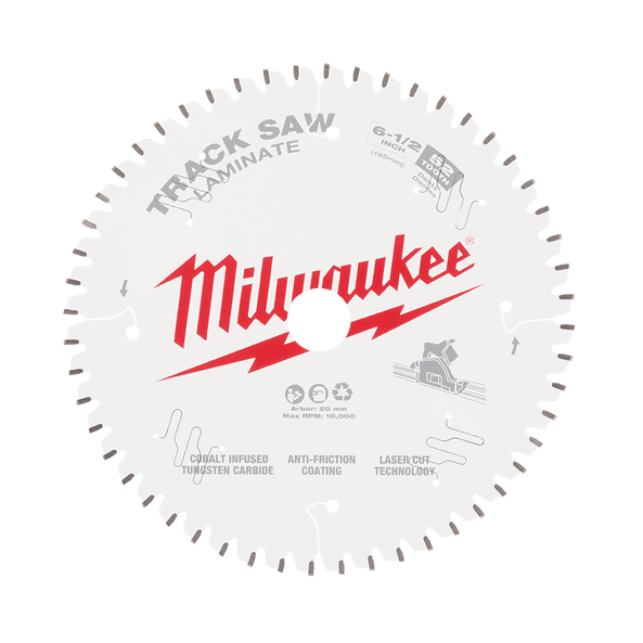 165mm (6-1/2") x 20mm x 52T Laminate Track Saw Blade 48400643 by Milwaukee