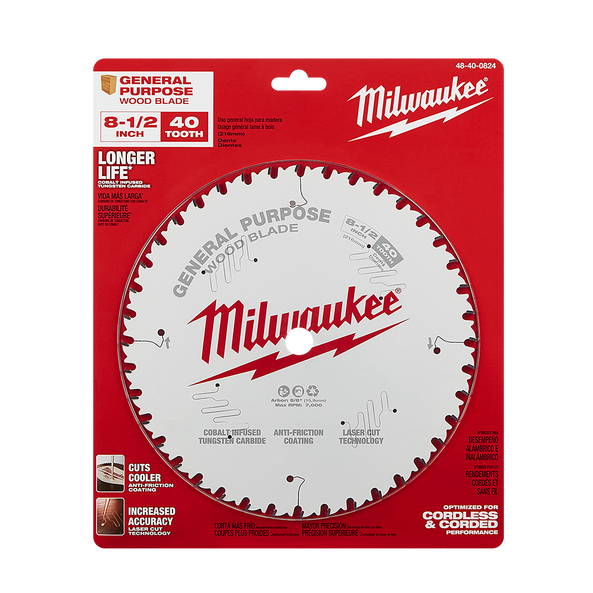 210mm (8-1/4") x 20mm x 60T Circular Saw Blade suit Ultra Fine Finishing 48408824 by Milwaukee