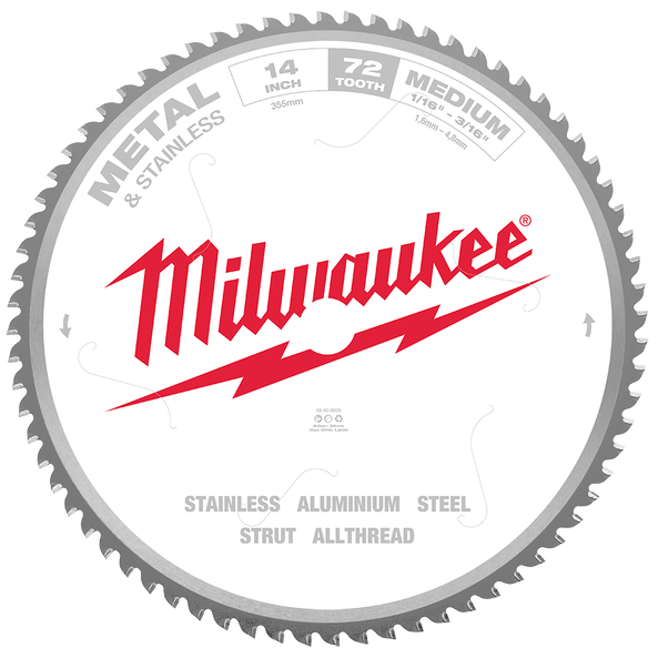 355mm (14") 72T Metal & Stainless Circular Saw Blade 48408505 by Milwaukee