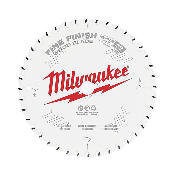 165mm (6-1/2") x 20mm x 40T Circular Saw Blade suit Fine Finishing (in Hang Sell Pack) 48408622 by Milwaukee