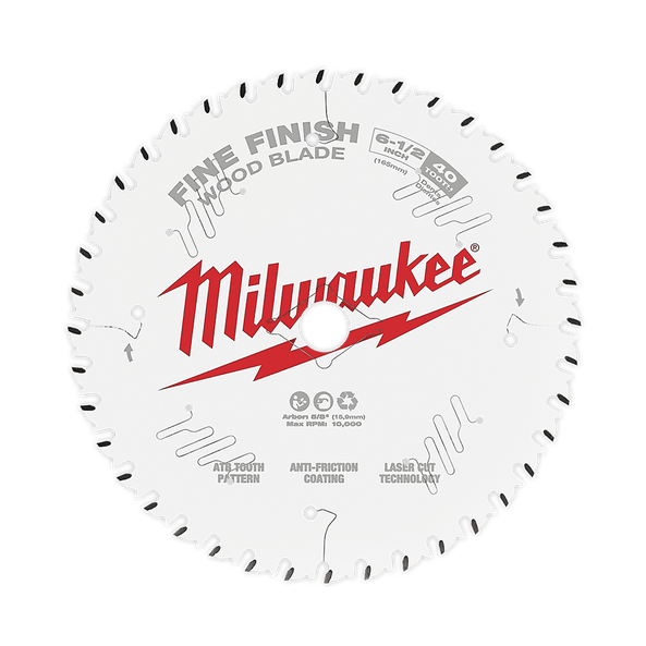 165mm (6-1/2") x 20mm x 40T Circular Saw Blade suit Fine Finishing (in Hang Sell Pack) 48408622 by Milwaukee