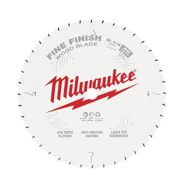 210mm (8-1/4") x 20mm x 40T Circular Saw Blade suit Fine Finishing 48408822 by Milwaukee
