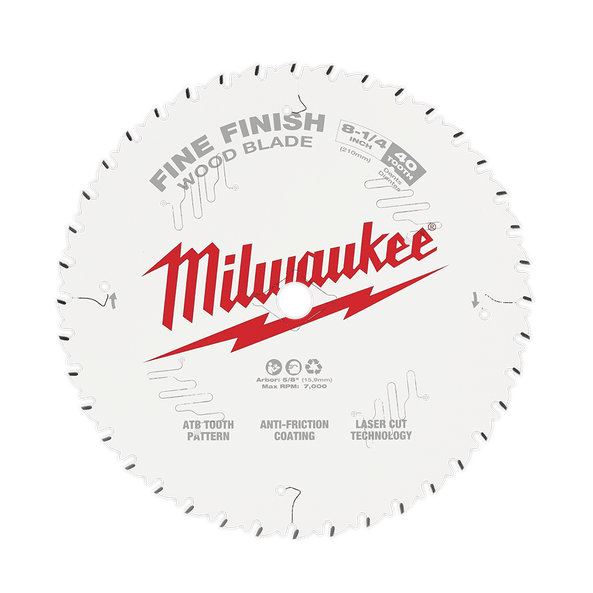 210mm (8-1/4") x 20mm x 40T Circular Saw Blade suit Fine Finishing 48408822 by Milwaukee