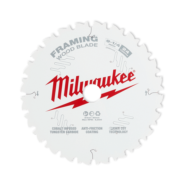 235mm (9-1/4") x 20mm x 24T Circular Saw Blade suit Framing 48408924 by Milwaukee