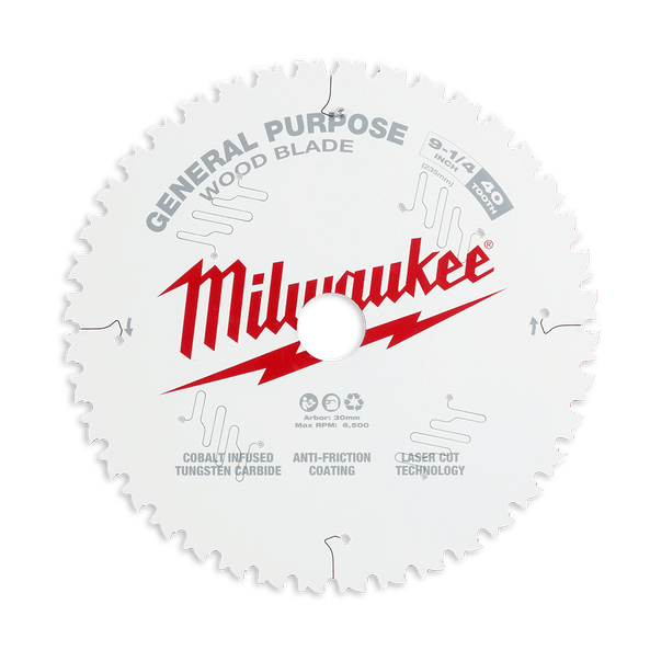 235mm (9-1/4") x 20mm x 40T Circular Saw Blade suit Fine Finishing 48408926 by Milwaukee
