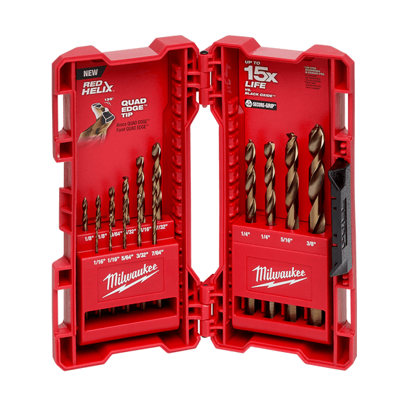 15Pce Red Helix Cobalt Imperial Drill Bit Kit 48892340 by Milwaukee