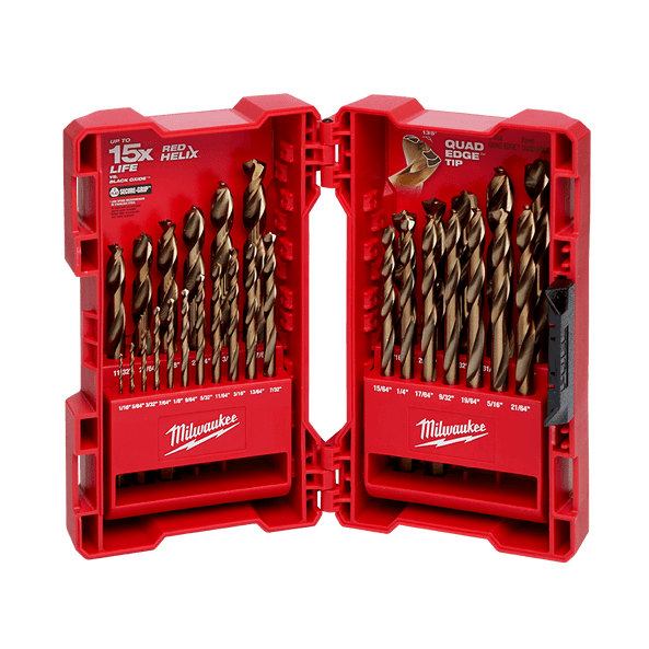 29Pce Red Helix Cobalt Imperial Drill Bit Kit 48892341 by Milwaukee