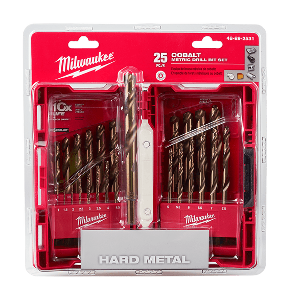 25Pce Red Helix Cobalt Drill Bit Kit 48892531 by Milwaukee