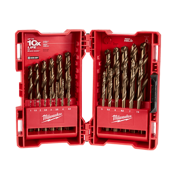 25Pce Red Helix Cobalt Drill Bit Kit 48892531 by Milwaukee